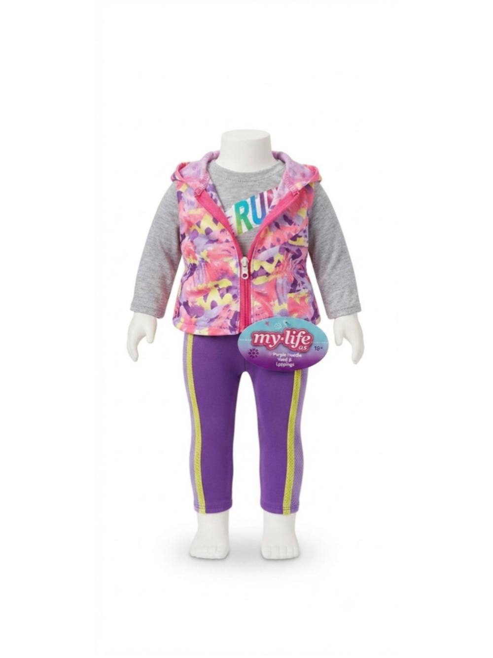 My Life As Doll Clothes Outfit Purple Hoodie Vest Leggings 18" Doll New Tags